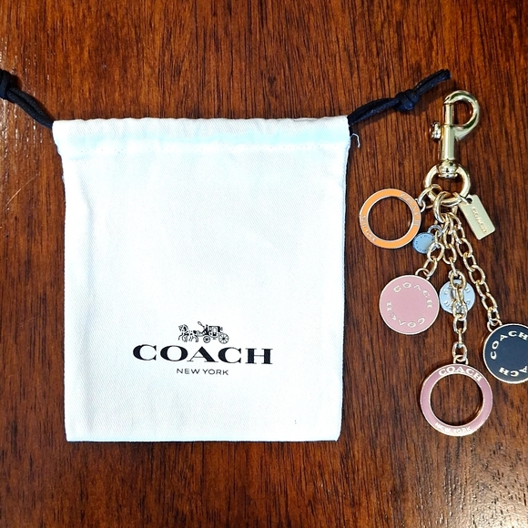 Coach Cluster Circles Bag Charm Key Chain with Dustbag